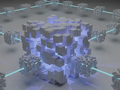 Blockchain network graphic for airline loyalty programs